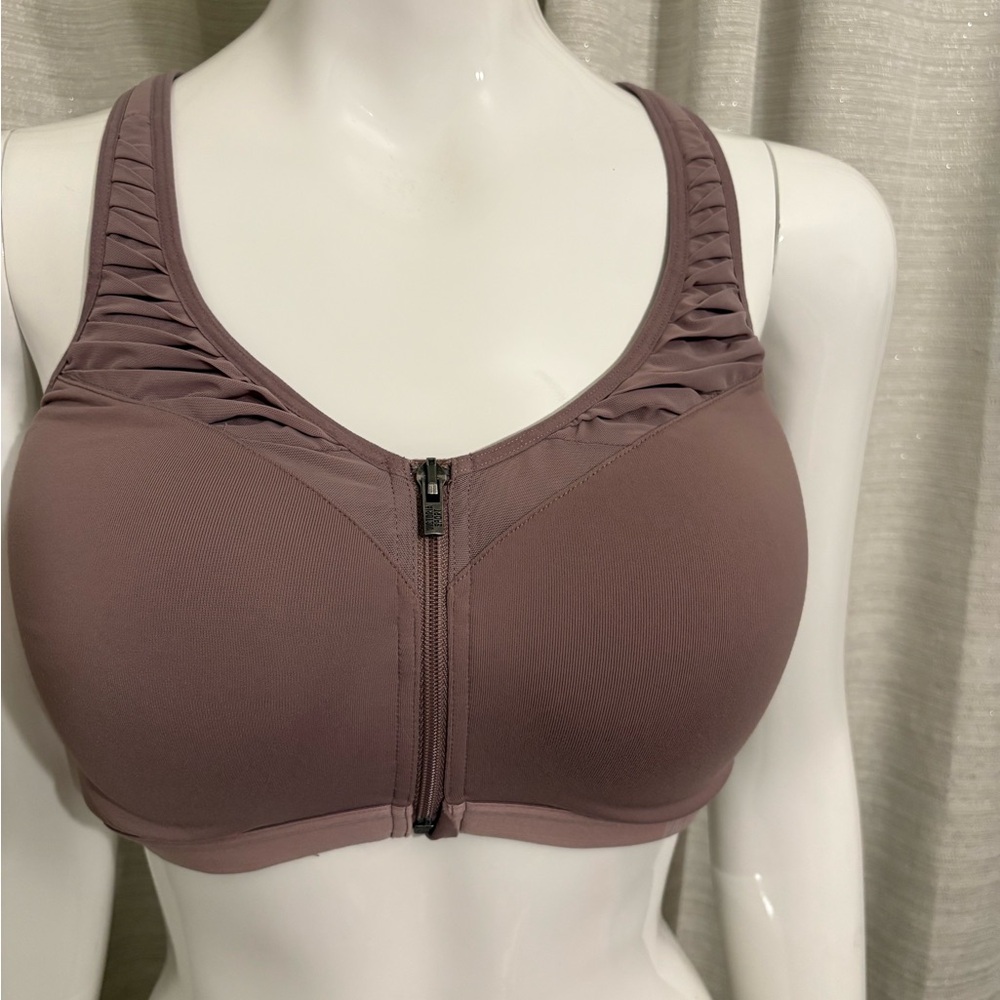 Victoria Secret Sport Knock- Out Mauve Zip-Front Sports Bra